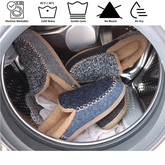 COPY - GUMUSSERVI Men’s Moccasin Memory Foam Slippers - Picture 4 of 4